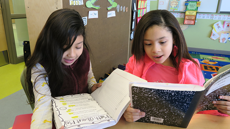 East Somerville students reading together