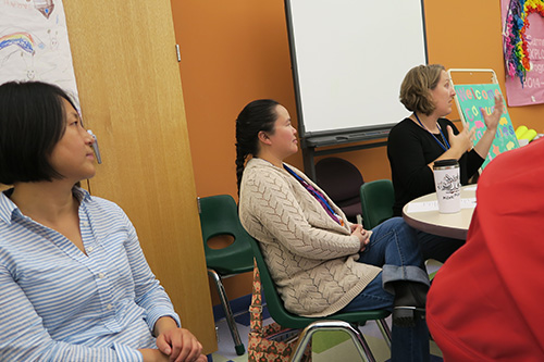 Talking to parents during a Welcome to Public School workshop