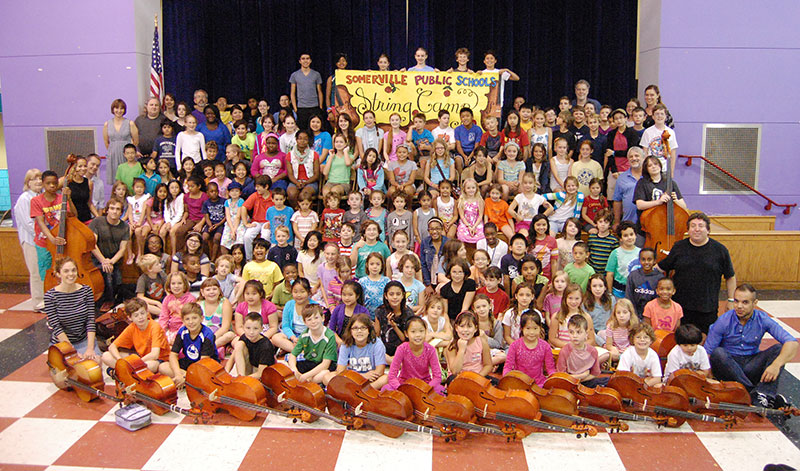 Group photo of Summer String Camp participants