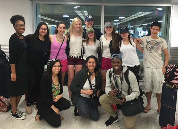 Students en route to Cuba